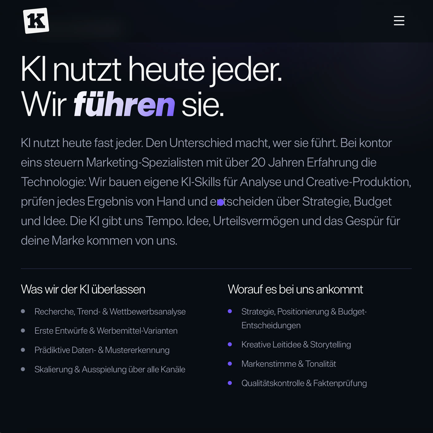 kontor eins – Website